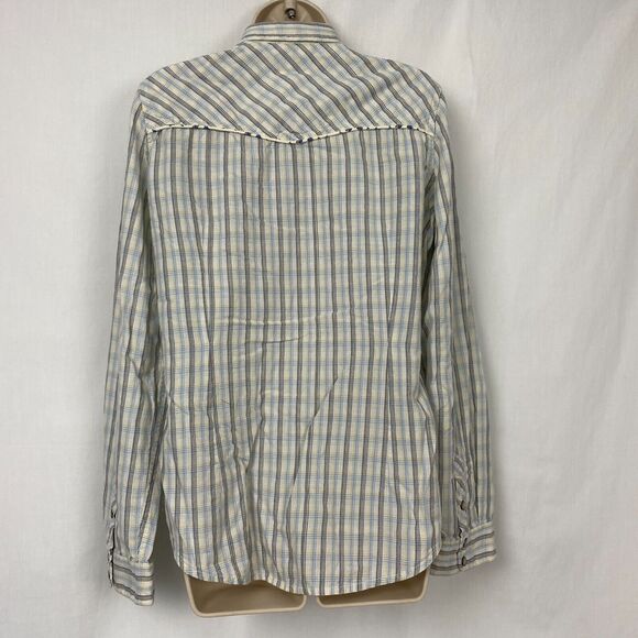 Carhartt Western Pearl Snap Shirt Womens Large Plaid Floral Trim Top WS024 LPW - Picture 5 of 11